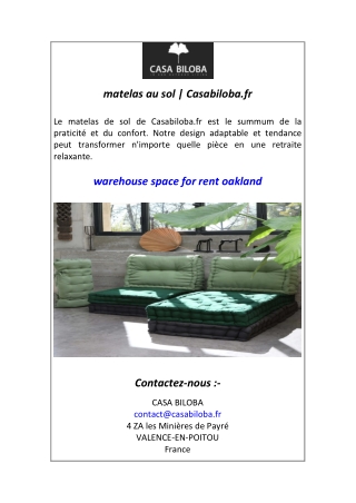 matelas au sol  Casabiloba.fr