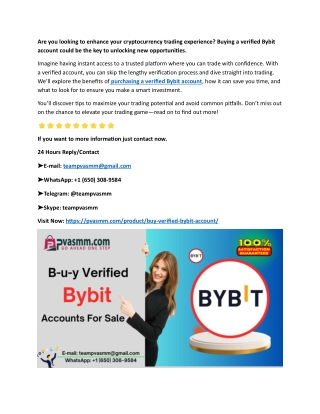 Buy Verified Bybit Accounts – Regular, Verified Plus & Merchant Verified
