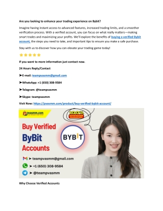 Buy KYC-Verified Bybit Accounts – Trusted & High-Quality (2025 Guide)