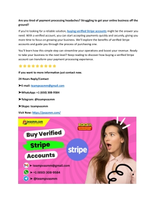 Best Places to Buy Verified Stripe Accounts  for LLC & LTD Businesses