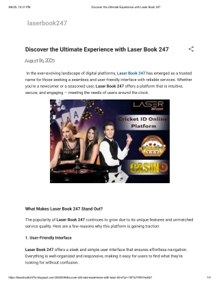 Discover the Ultimate Experience with Laser Book 247