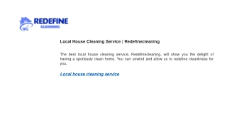 Local House Cleaning Service  Redefinecleaning