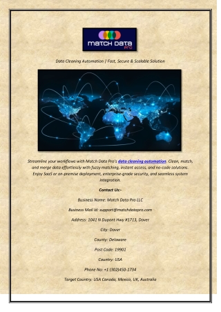Data Cleaning Automation  Fast, Secure & Scalable Solution