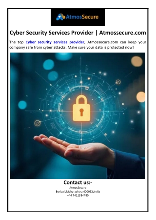 Cyber Security Services Provider | Atmossecure.com