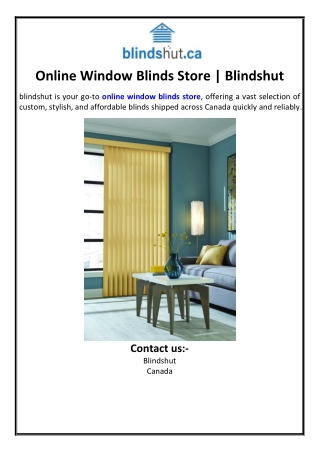 Online Window Blinds Store | Blindshut