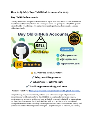 How to Quickly Buy Old Github Accounts In 2025_