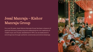 Jesal Kishore Manraja – Gujrati lagangeet, Jain Vidhi, Garba, Bhajans