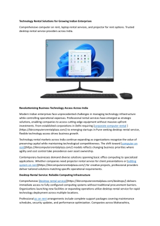 Technology Rental Solutions for Growing Indian Enterprises