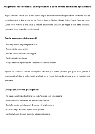 Ricerca perdite acqua