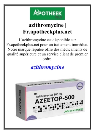 azithromycine | Fr.apotheekplus.net