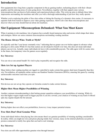 Slots Myths Debunked: What You Must Know