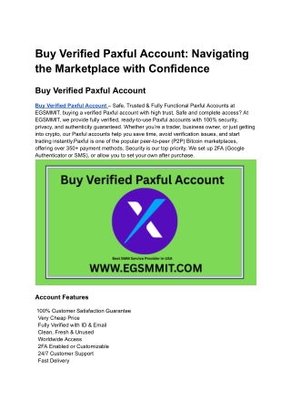 Where to Buy Verified Paxful Account