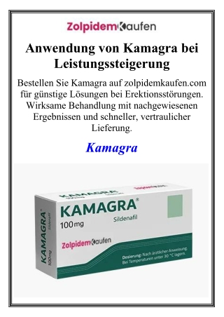 Anwendung von Kamagra bei Leistungssteigerung