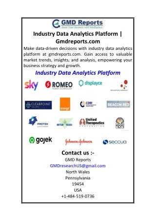 Industry Data Analytics Platform Gmdreports.com
