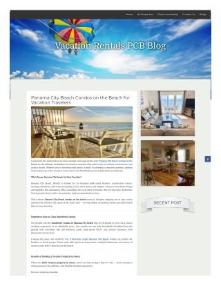 Panama City Beach Condos on the Beach