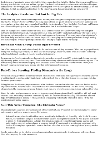 How Do Smaller Nations Use Data in International Football?