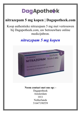 nitrazepam 5 mg kopen | Dagapotheek.com