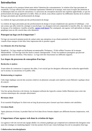 La création de logos percutants par des professionnels du design