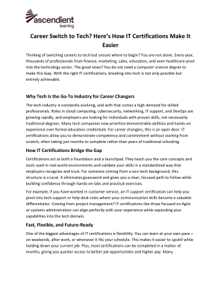 Career Switch to Tech? Here’s How IT Certifications Make It Easier