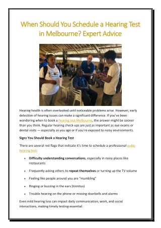 When Should You Schedule a Hearing Test in Melbourne Expert Advice