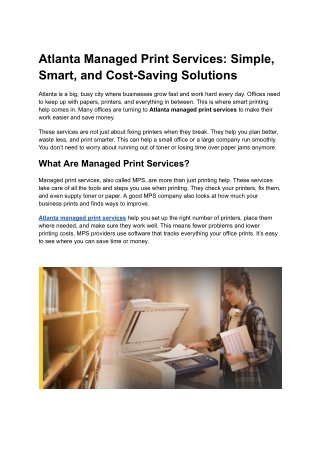Atlanta Managed Print Services