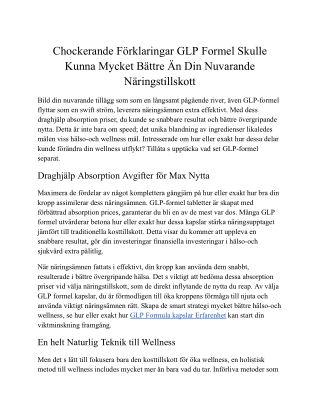 Trick GLP Lösning-Metoden Kapslar Förmåner