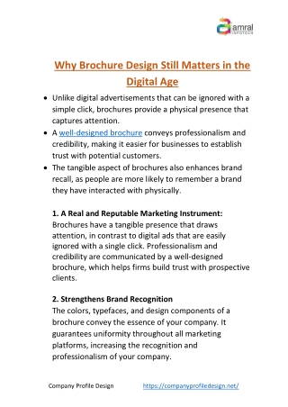 Why Brochure Design Still Matters in the Digital Age