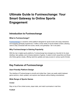 Ultimate Guide to Funinexchange: Your Smart Gateway to Online Sports Engagement