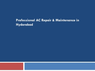 Professional AC Repair & Maintenance in Hyderabad