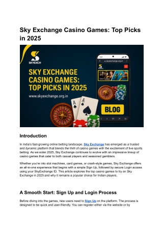 Sky Exchange Casino Games Top Picks in 2025