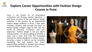 Explore Career Opportunities with Fashion Design Course in Pune