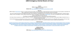 1800 Emergency Dentist Revere 24 Hour