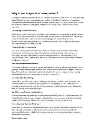 Why crane inspection is important