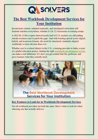 The Best Workbook Development Services for Your Institution