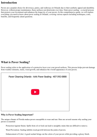 The Ultimate Guide to Paver Sealing: Protect Your Investment in Orlando