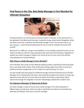 Find Peace in the City