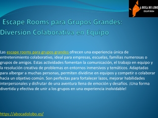 Escape Rooms para Grupos Grandes- Diversión Colaborativa en Equipo
