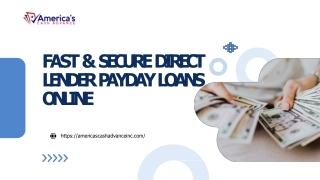 Fast & Secure Direct Lender Payday Loans Online