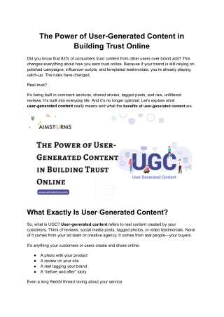 The Power of User-Generated Content in Building Trust Online