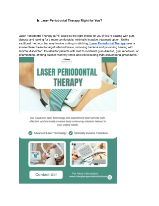 Is Laser Periodontal Therapy Right for You ?