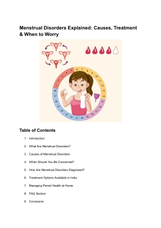 Menstrual Disorders Explained Causes, Treatment & When to Worry
