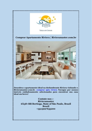 Comprar Apartamento Riviera | Rivieramaster.com.br