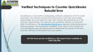 Fix QuickBooks Rebuild Error Without Losing Your Company Data