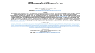 1800 Emergency Dentist Richardson 24 Hour