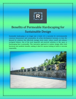Benefits of Permeable Hardscaping for Sustainable Design