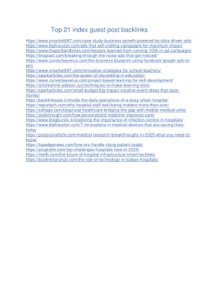 Top 21 index guest post backlinks