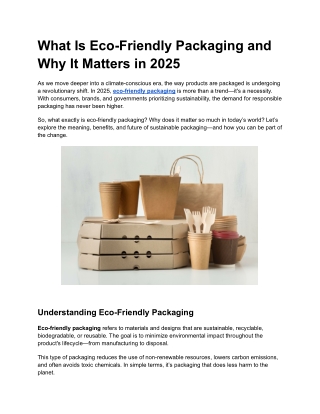 What Is Eco-Friendly Packaging and Why It Matters in 2025