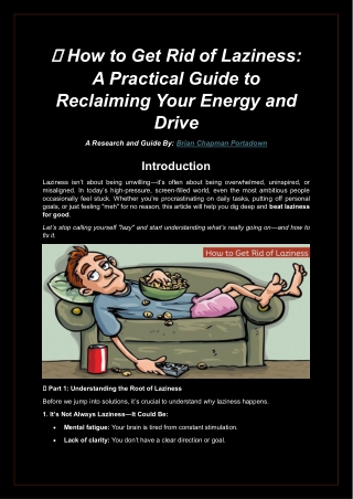 How to Get Rid of Laziness An Effective Guide By Brian Chapman Portadown