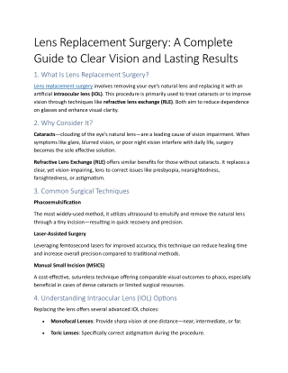 Lens Replacement Surgery