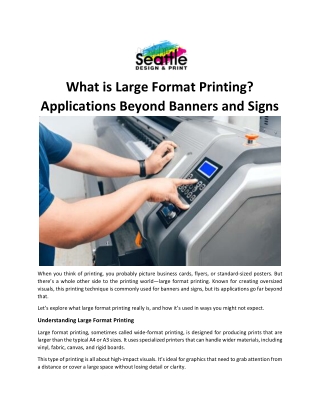 What is Large Format Printing? Applications Beyond Banners and Signs